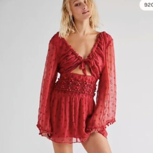 Free People Red Mini Dress - Picture 1 of 14